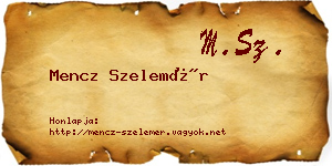 Mencz Szelemér névjegykártya
